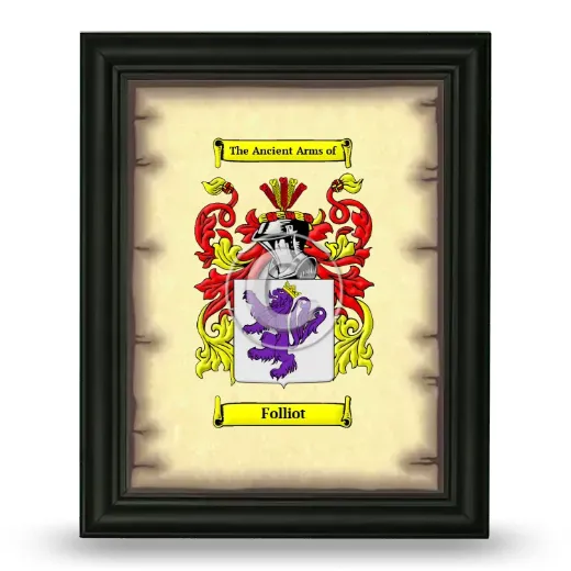 Folliot Coat of Arms Framed - Black