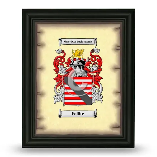 Follite Coat of Arms Framed - Black