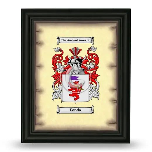 Fonda Coat of Arms Framed - Black