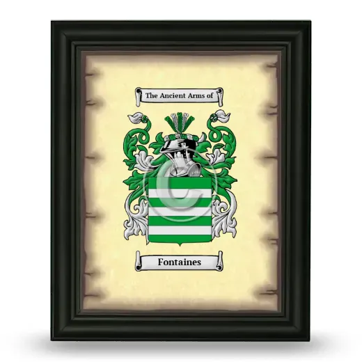 Fontaines Coat of Arms Framed - Black
