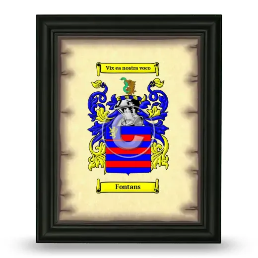 Fontans Coat of Arms Framed - Black