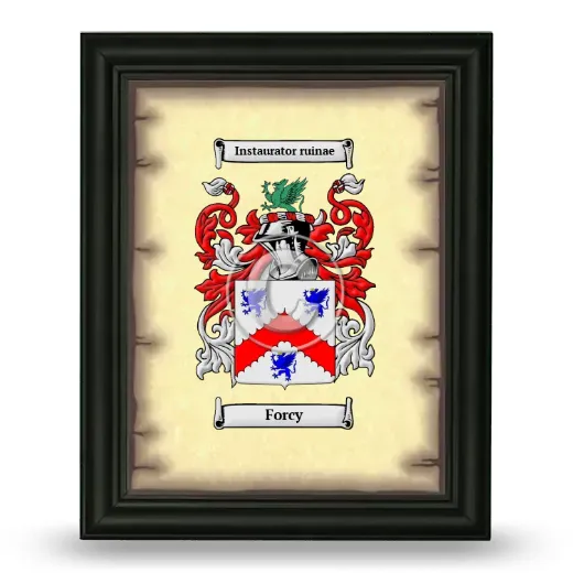 Forcy Coat of Arms Framed - Black