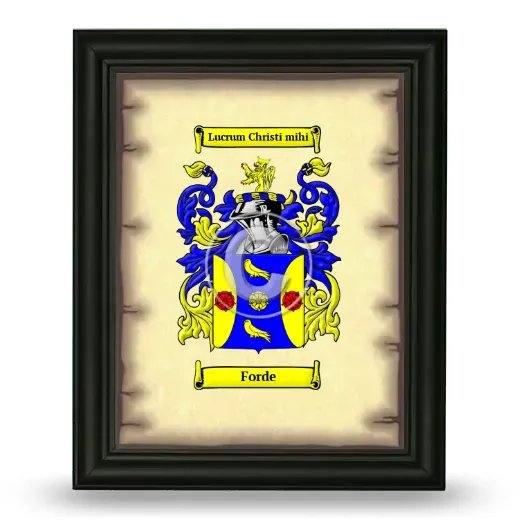 Forde Coat of Arms Framed - Black