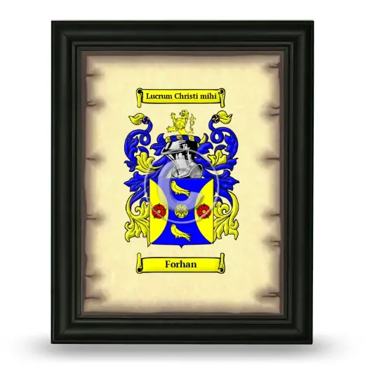 Forhan Coat of Arms Framed - Black