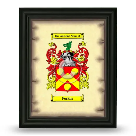 Forkin Coat of Arms Framed - Black