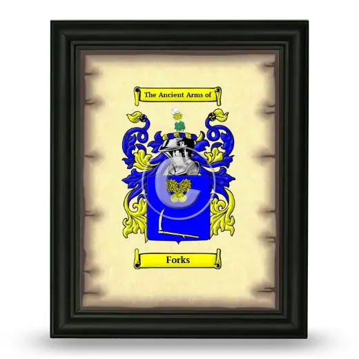 Forks Coat of Arms Framed - Black