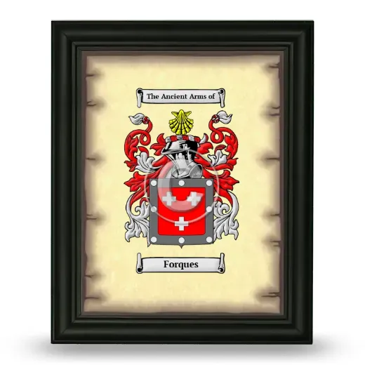 Forques Coat of Arms Framed - Black