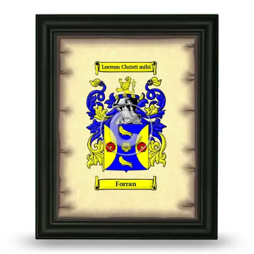 Forran Coat of Arms Framed - Black
