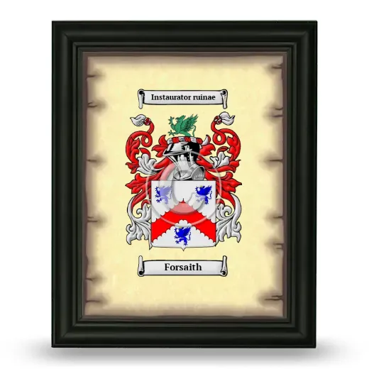Forsaith Coat of Arms Framed - Black