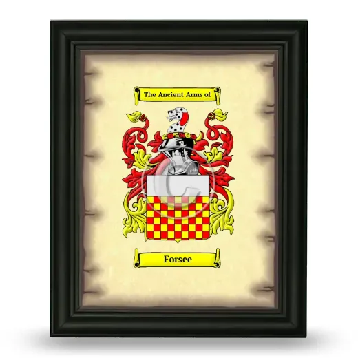 Forsee Coat of Arms Framed - Black