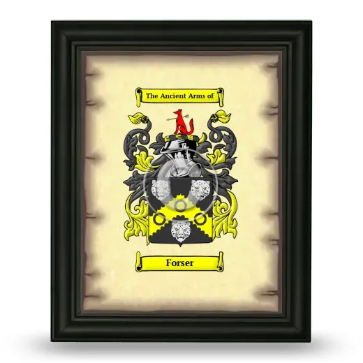 Forser Coat of Arms Framed - Black