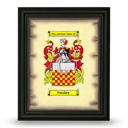 Forshey Coat of Arms Framed - Black