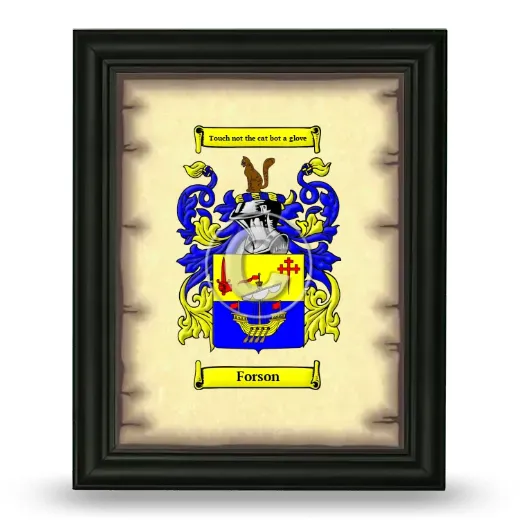 Forson Coat of Arms Framed - Black