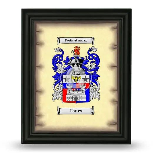 Fortes Coat of Arms Framed - Black