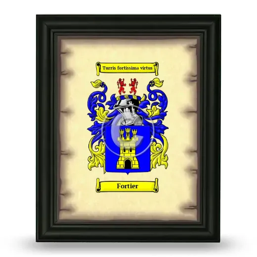Fortier Coat of Arms Framed - Black
