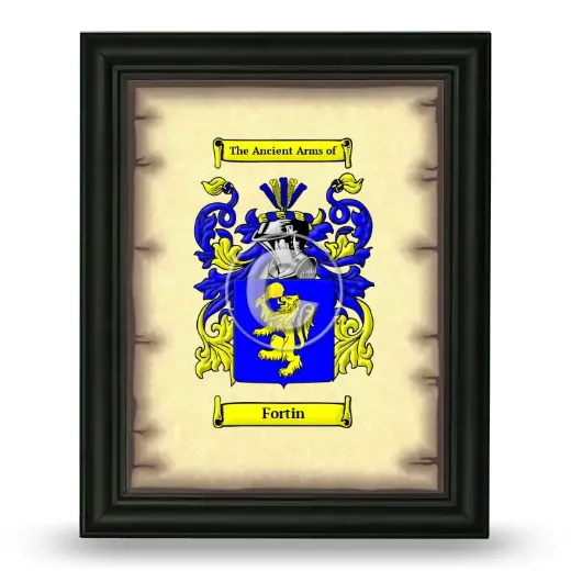 Fortin Coat of Arms Framed - Black
