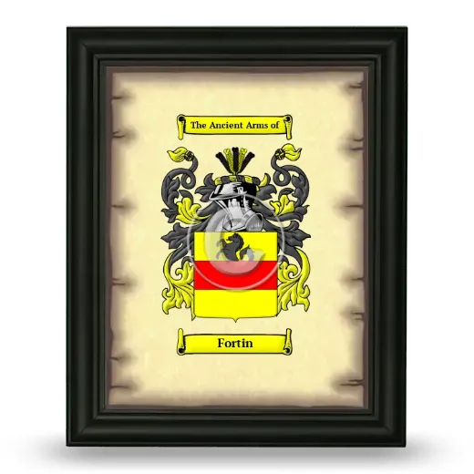 Fortin Coat of Arms Framed - Black