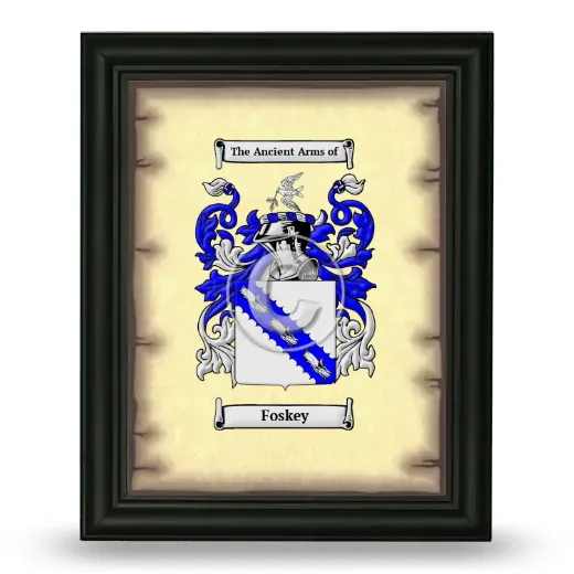 Foskey Coat of Arms Framed - Black