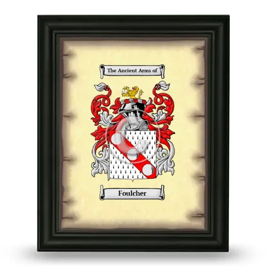 Foulcher Coat of Arms Framed - Black