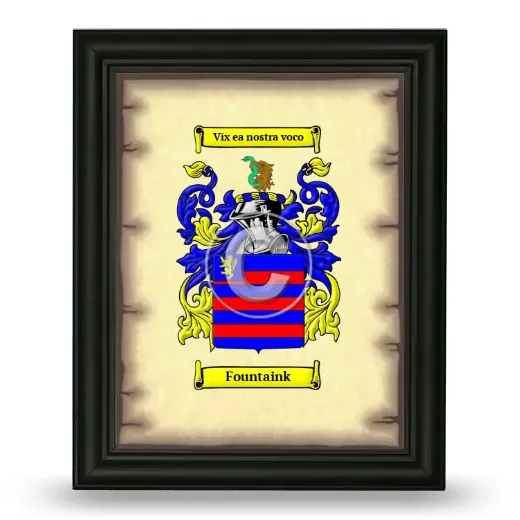 Fountaink Coat of Arms Framed - Black