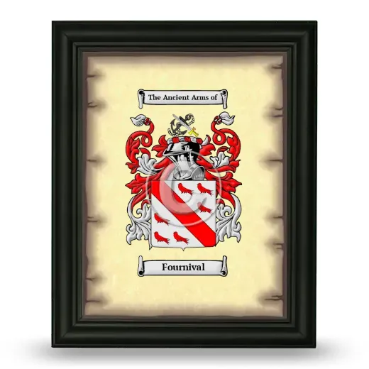 Fournival Coat of Arms Framed - Black