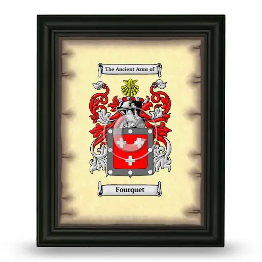 Fourquet Coat of Arms Framed - Black