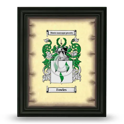 Fowles Coat of Arms Framed - Black