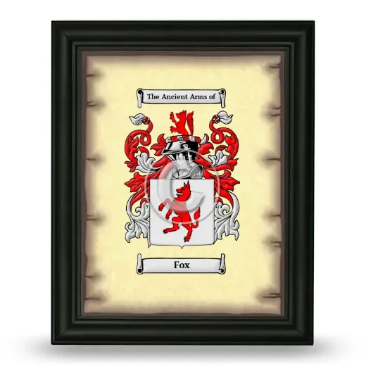 Fox Coat of Arms Framed - Black
