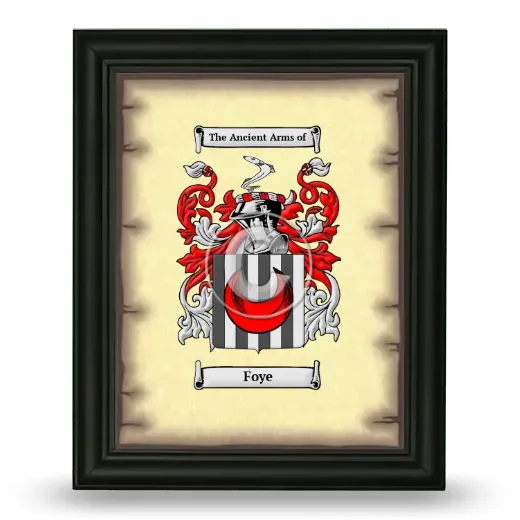 Foye Coat of Arms Framed - Black