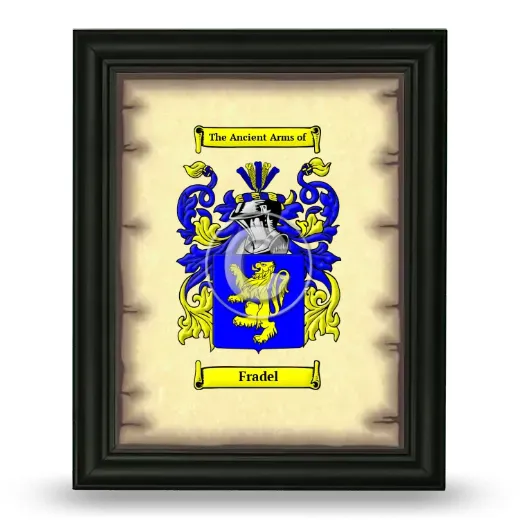 Fradel Coat of Arms Framed - Black