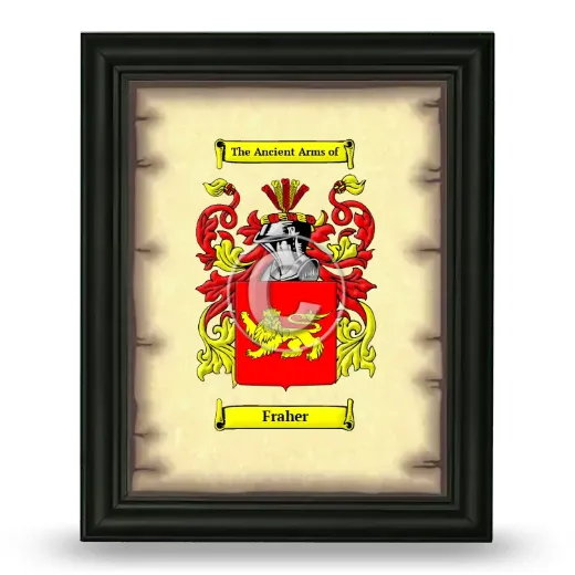 Fraher Coat of Arms Framed - Black