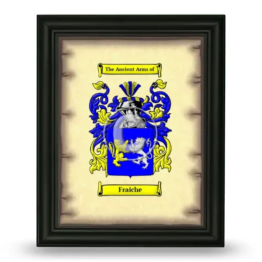Fraiche Coat of Arms Framed - Black