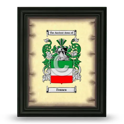 Franca Coat of Arms Framed - Black
