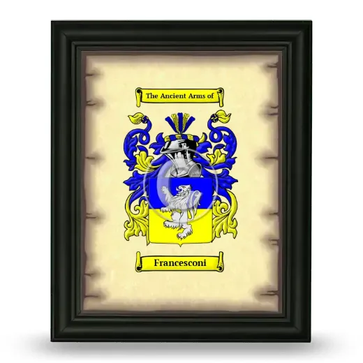 Francesconi Coat of Arms Framed - Black