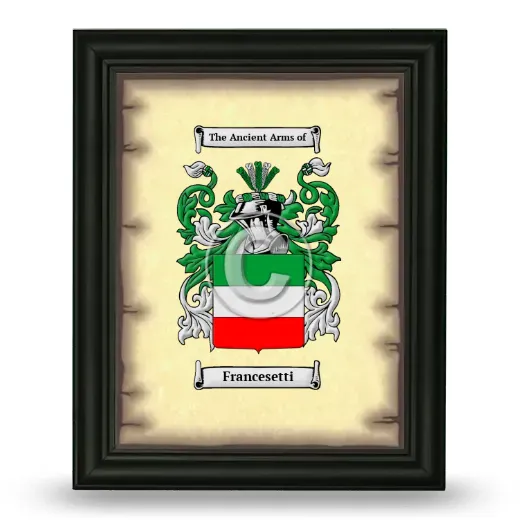 Francesetti Coat of Arms Framed - Black