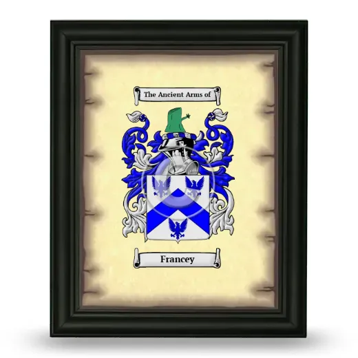 Francey Coat of Arms Framed - Black
