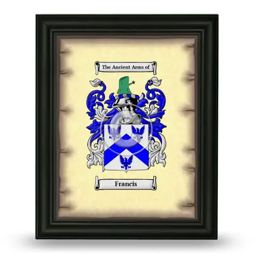 Francis Coat of Arms Framed - Black