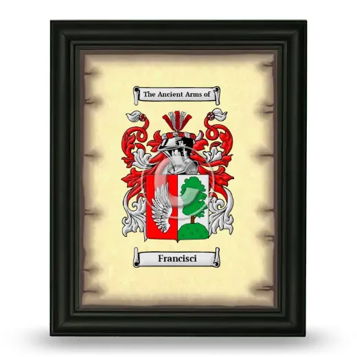 Francisci Coat of Arms Framed - Black