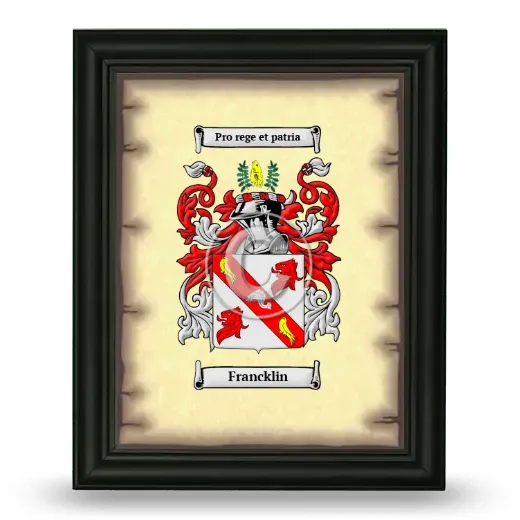 Francklin Coat of Arms Framed - Black