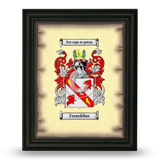 Francklins Coat of Arms Framed - Black
