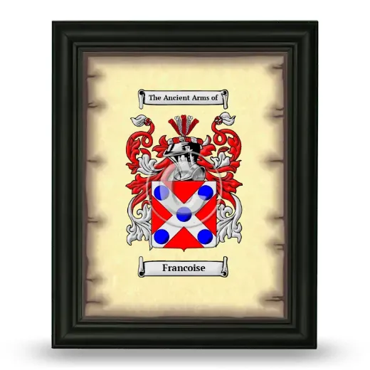 Francoise Coat of Arms Framed - Black