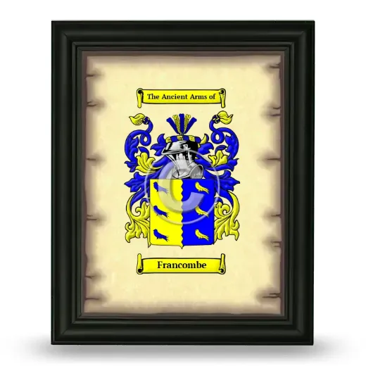 Francombe Coat of Arms Framed - Black