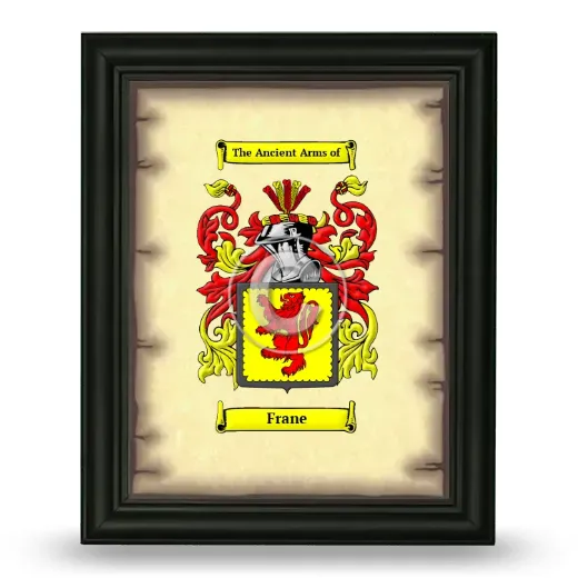 Frane Coat of Arms Framed - Black