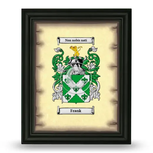 Frank Coat of Arms Framed - Black