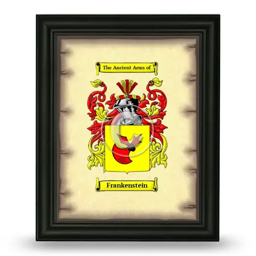 Frankenstein Coat of Arms Framed - Black