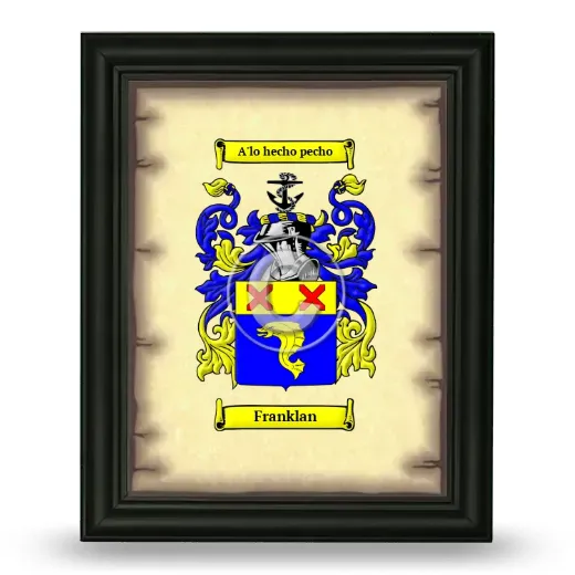 Franklan Coat of Arms Framed - Black