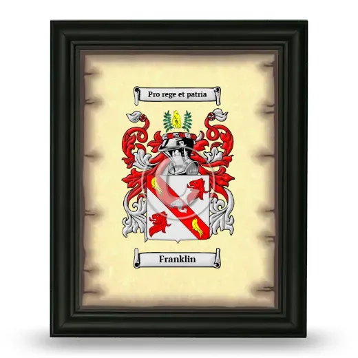 Franklin Coat of Arms Framed - Black