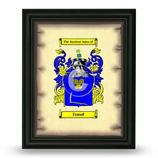 Fraud Coat of Arms Framed - Black
