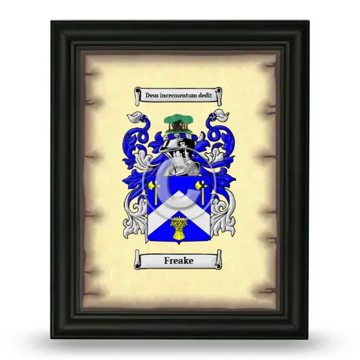 Freake Coat of Arms Framed - Black