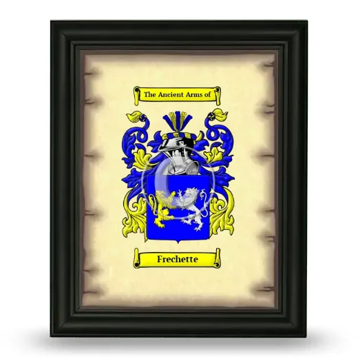 Frechette Coat of Arms Framed - Black